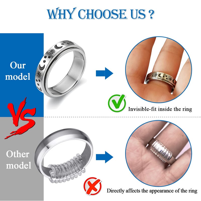 enhong Ring Size Adjuster for Loose Rings Women 57pcs Invisible Transparent Ring Sizer Reducer Spacer Men Ring Fitter - Image 3